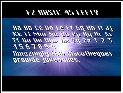 FZ BASIC 45 LEFTY Font Preview