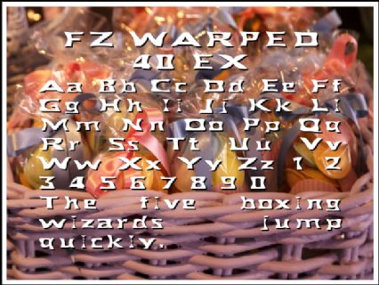 FZ WARPED 40 EX Font Preview
