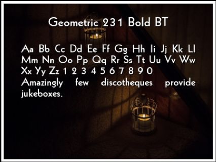 Geometric 231 Bold BT Font Preview