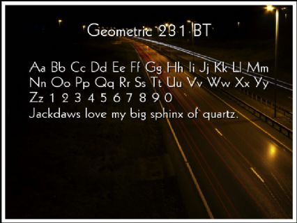Geometric 231 BT Font