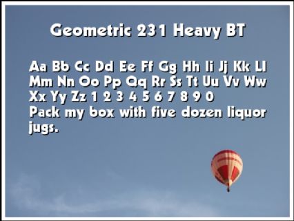 Geometric 231 Heavy BT Font Preview