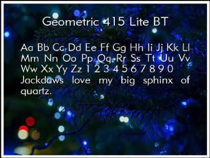 Geometric 415 Lite BT Font