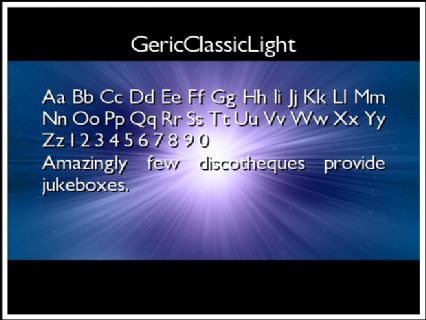 GericClassicLight Font Preview