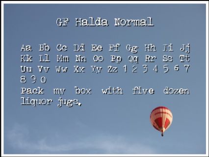 GF Halda Normal Font Preview