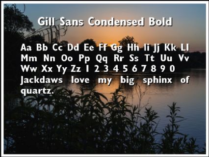 Gill Sans Condensed Bold Font Preview