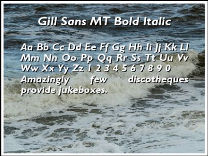 Gill Sans MT Bold Italic Font Preview