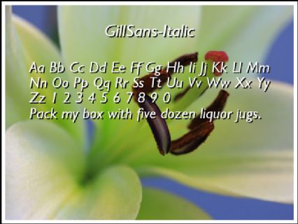 GillSans-Italic Font Preview