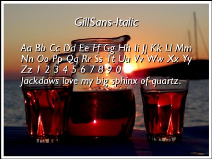GillSans-Italic Font