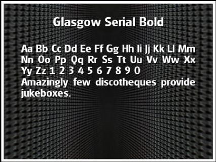 Glasgow Serial Bold Font Preview