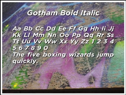 Gotham Bold Italic Font Preview