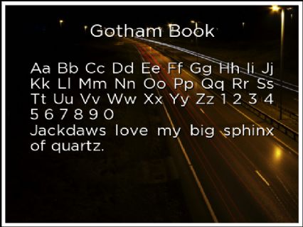 Gotham Book Font Preview