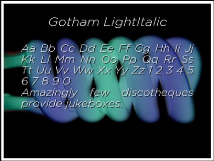 Gotham LightItalic Font Preview