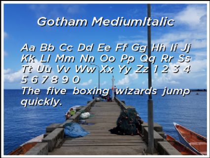Gotham MediumItalic Font Preview