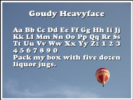 Goudy Heavyface Font Preview