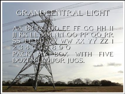 GrandCentral Light Font Preview