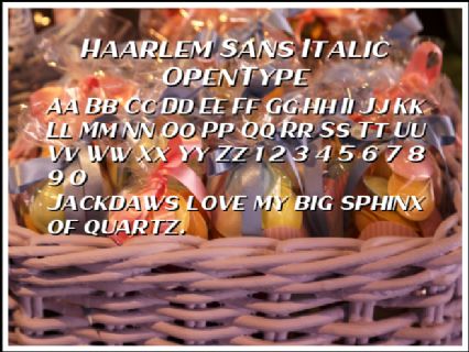 Haarlem Sans Italic OpenType Font Preview