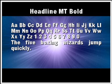 Headline MT Bold Font Preview