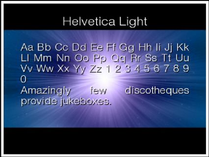Helvetica Light Font Preview