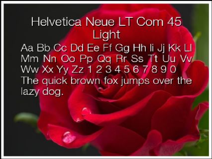 Helvetica Neue LT Com 45 Light Font Preview