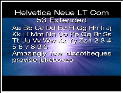 Helvetica Neue LT Com 53 Extended Font Preview