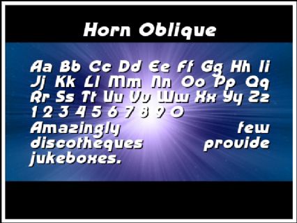 Horn Oblique Font Preview