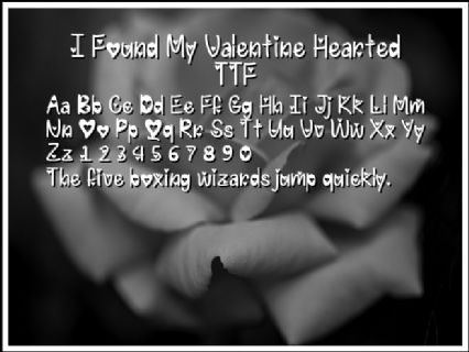 I Found My Valentine Hearted TTF Font Preview