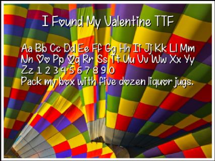 I Found My Valentine TTF Font Preview