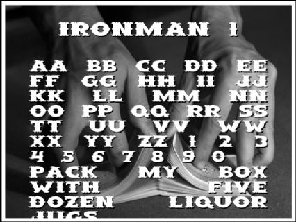 Ironman 1 Font Preview
