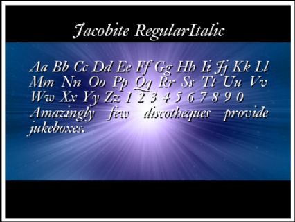 Jacobite RegularItalic Font Preview