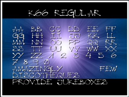 K66 Regular Font Preview