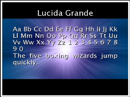 Lucida Grande Font Preview