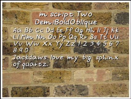 m script Two DemiBoldOblique Font Preview