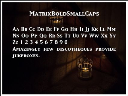 MatrixBoldSmallCaps Font Preview