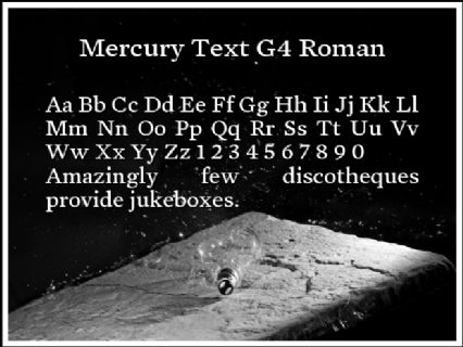 Mercury Text G4 Roman Font Preview