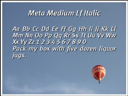 Meta Medium Lf Italic Font Preview