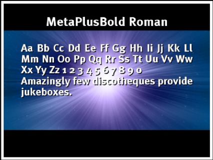 MetaPlusBold Roman Font Preview