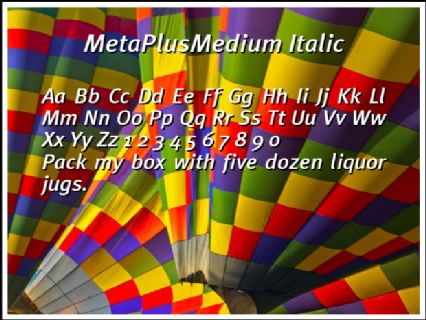 MetaPlusMedium Italic Font Preview