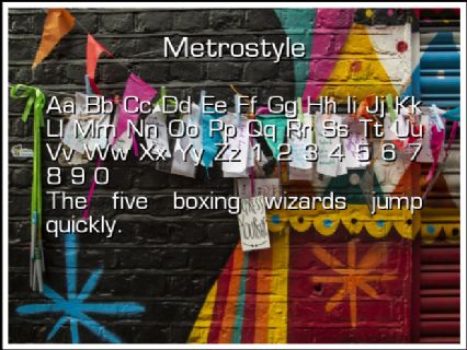 Metrostyle Font Preview