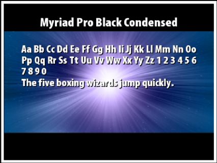 Myriad Pro Black Condensed Font