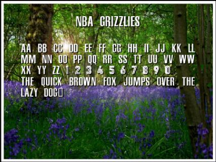NBA Grizzlies Font Preview
