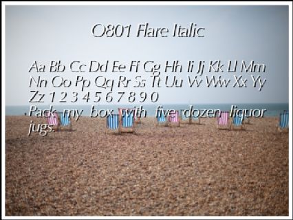 O801 Flare Italic Font Preview