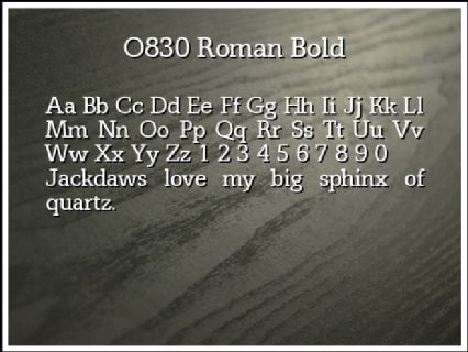 O830 Roman Bold Font Preview