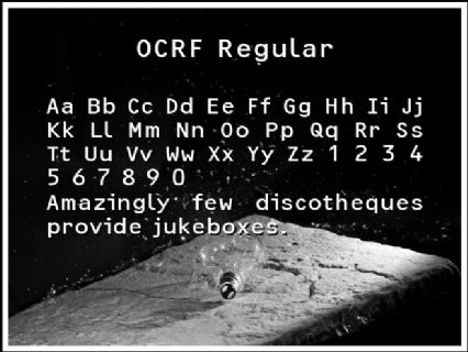 OCRF Regular Font Preview