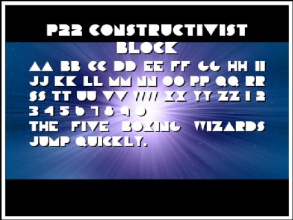 P22 Constructivist Block Font Preview