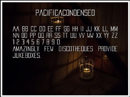 PacificaCondensed Font Preview