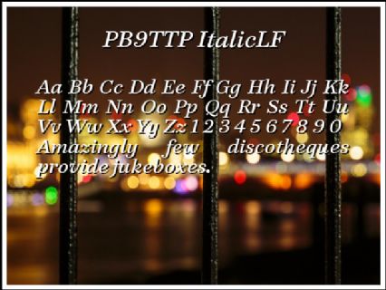 PB9TTP ItalicLF Font Preview