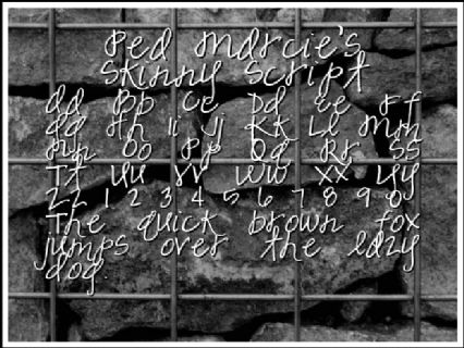 Pea Marcie's Skinny Script Font Preview