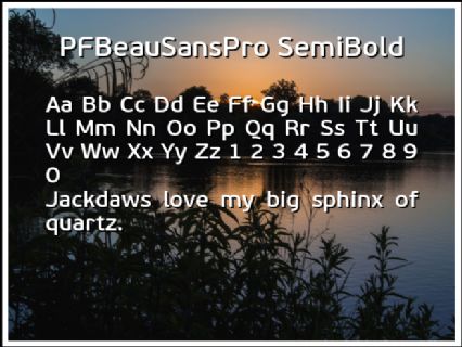 PFBeauSansPro SemiBold Font Preview