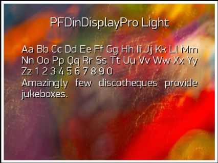 PFDinDisplayPro Light Font Preview
