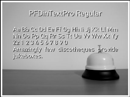 PFDinTextPro Regular Font Preview